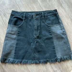 Free people black denim skirt